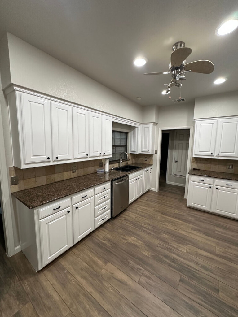 Same cabinets painted crisp white